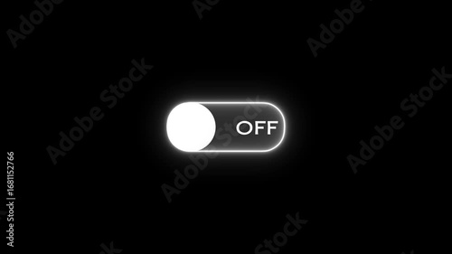 Switch on and switch off button. Power digital button. Turning on-off animation. power off / on button animation technology concept animation.