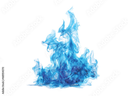 Blue fire isolated on transparent White background png