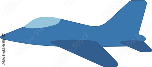 Simple Style Aircraft Illustration Blue Color Airplane Jet Plane Icon