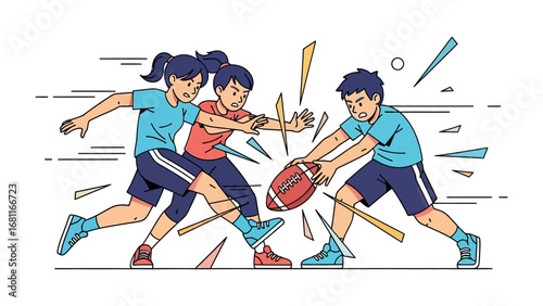 Gridiron Clash: A dynamic illustration captures the thrilling moment of a gridiron football game.