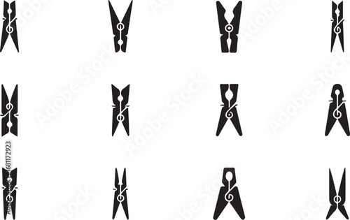clothes pins silhouette set