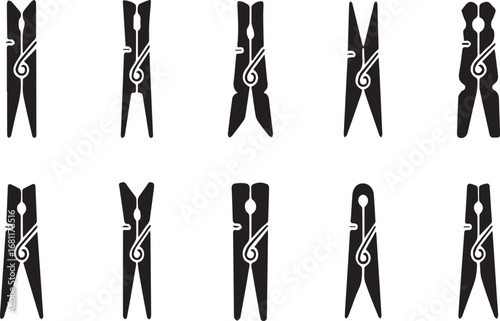 clothes pins silhouette set