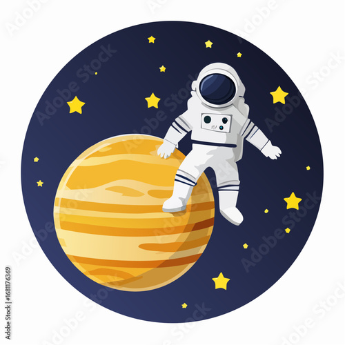 Astronaut Relaxing on Jupiter