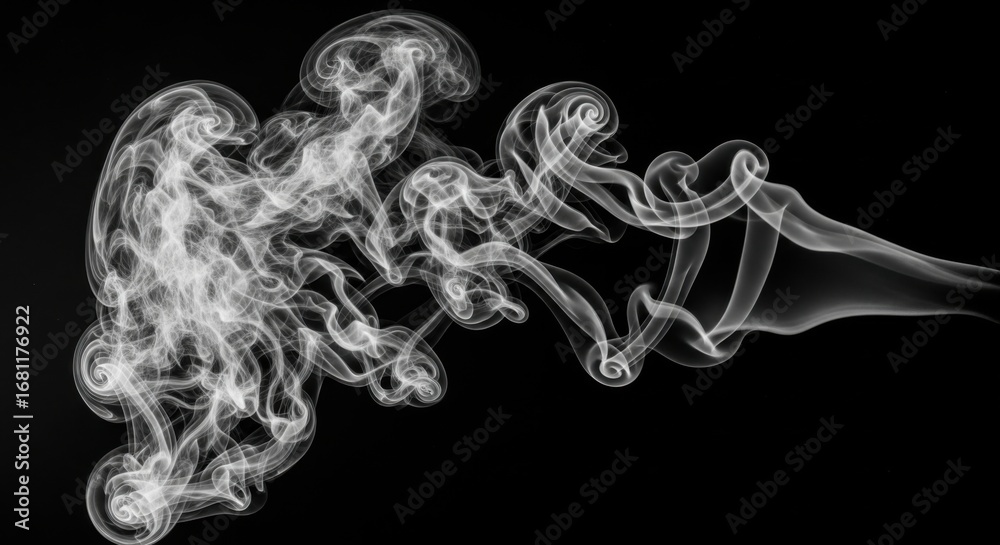 custom made wallpaper toronto digitalWhite Smoke Swirling Against Black Background Artistic Abstract Visual