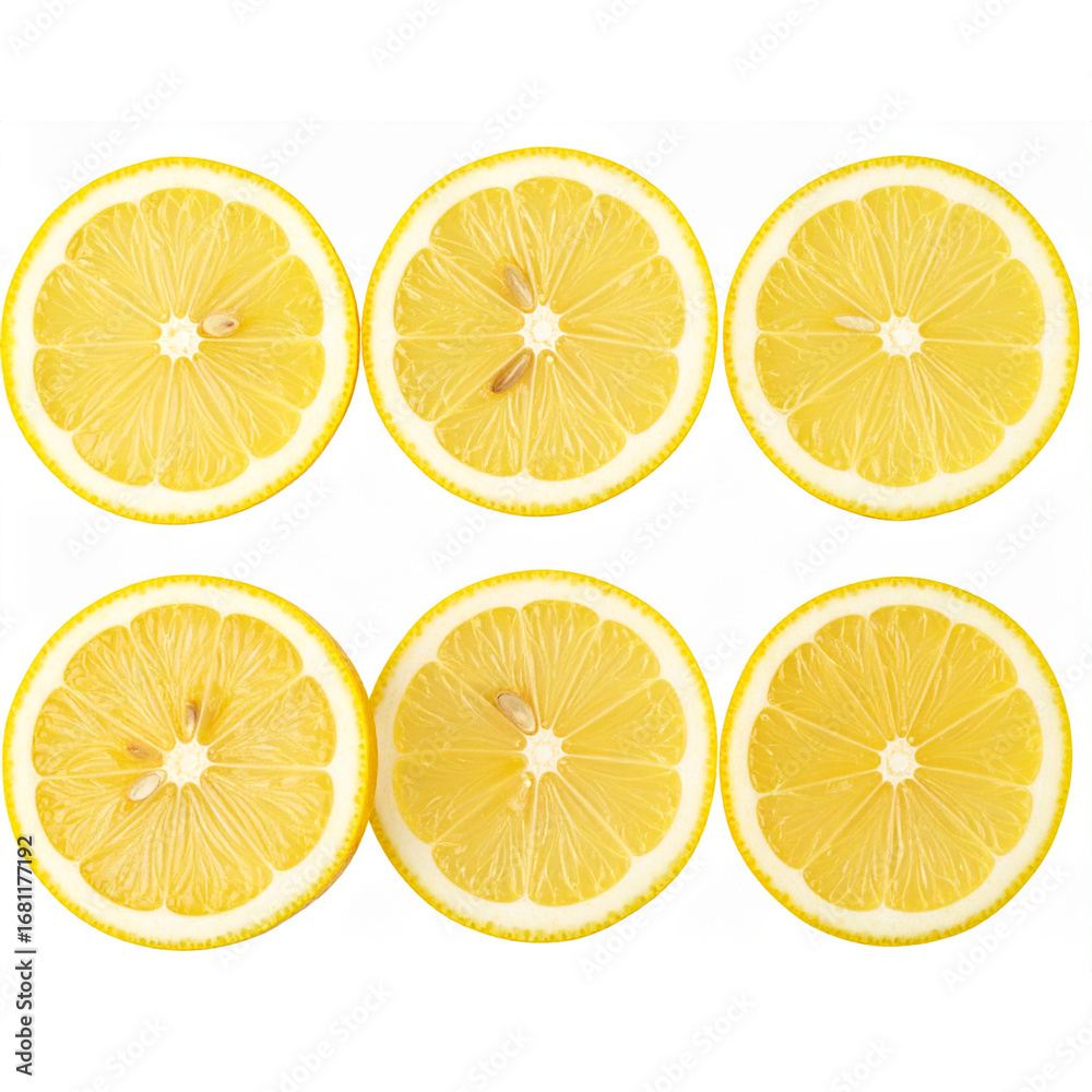 Fototapeta premium lemon slices isolated on white