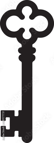 Antique key silhouettes Medieval and modern keys silhouette vector illustration
