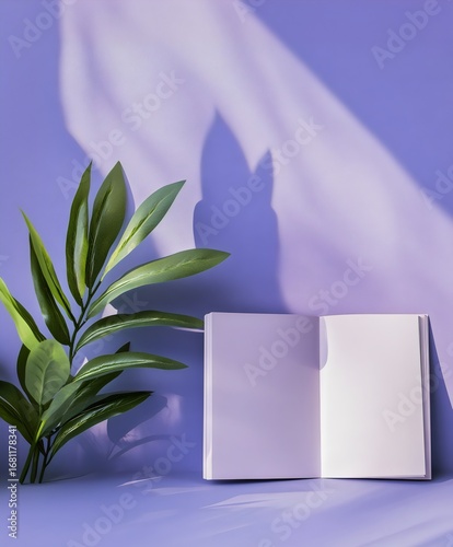 Health and wellness. A plant and a notebook. 