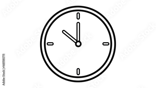 Clock Icon: A simple and elegant clock icon with clear lines and a minimalist design, representing the timeless concept of time and its various uses. 