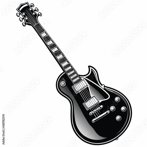 Classic black electric guitar illustration