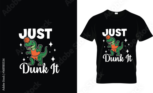 Dinosaur playing basketball sports t-shirt