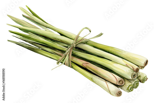 watercolor asparagus on white background