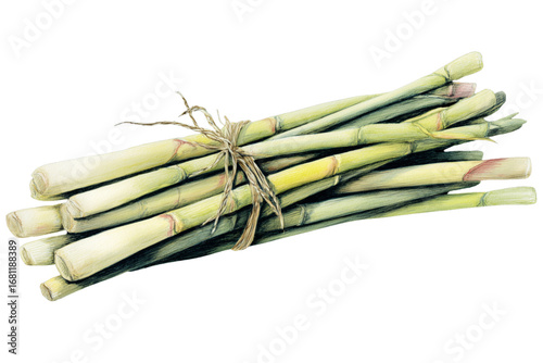 watercolor asparagus on white background