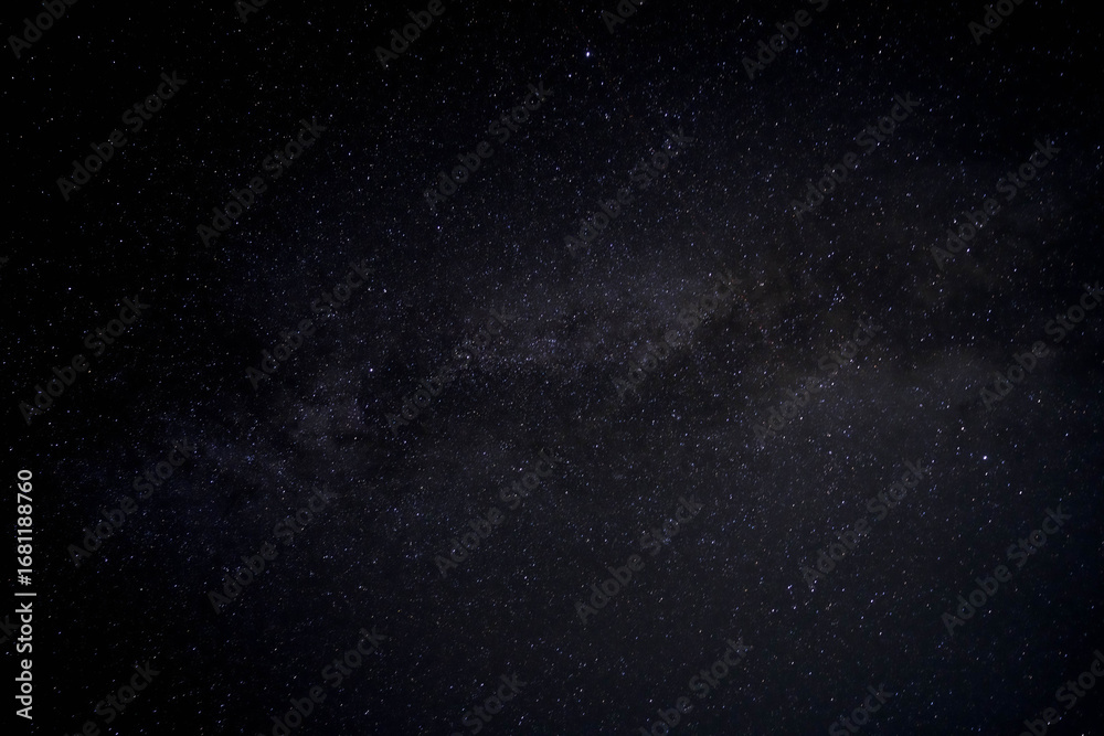 Fototapeta premium Vertical composition of starry night sky with Milky Way detail, deep space astrophotography