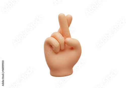 Isolated Fingers Crossed, Symbol of Good Luck, Promise, Hope, or Falsehood, Animated Hand Gesture