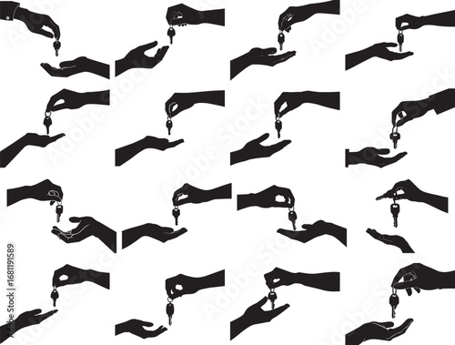 Hand Giving a Key to Another Hand SVG
