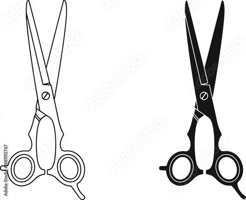 Scissors vector illustration barber salon hair cut tool design