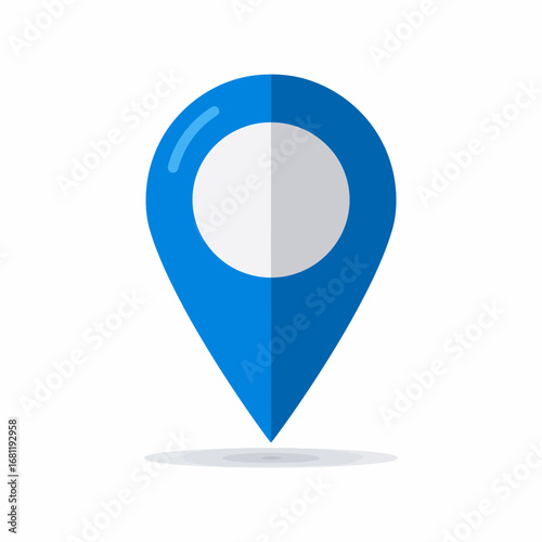 Blue map pin location marker icon.