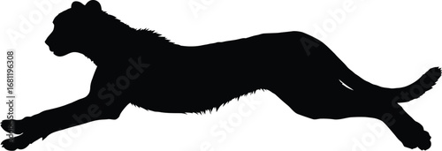 Black cheetah running silhouette vector illustration design
