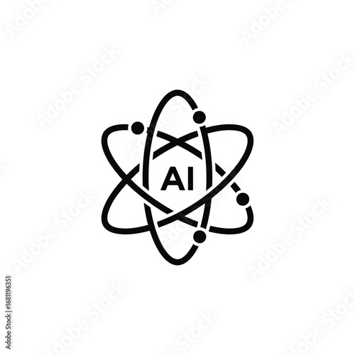 Vector illustration of artificial intelligence atom symbol