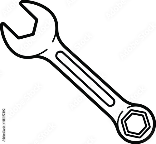 Isolated wrench vector illustration tool for repair work shop