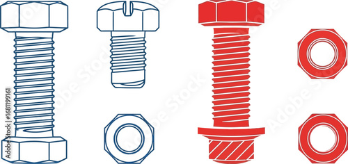 Bolts nuts screw fasteners hardware construction engineering