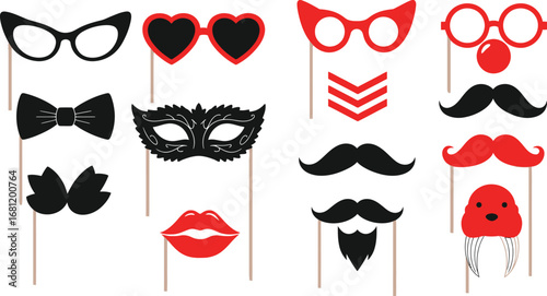 Photo booth props party supplies for weddings and celebrations