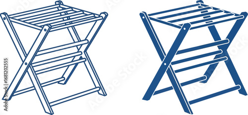 Folding clothes drying rack laundry room essential illustration