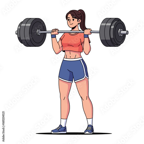 Fitness Champion in Action: A determined woman, radiating strength.