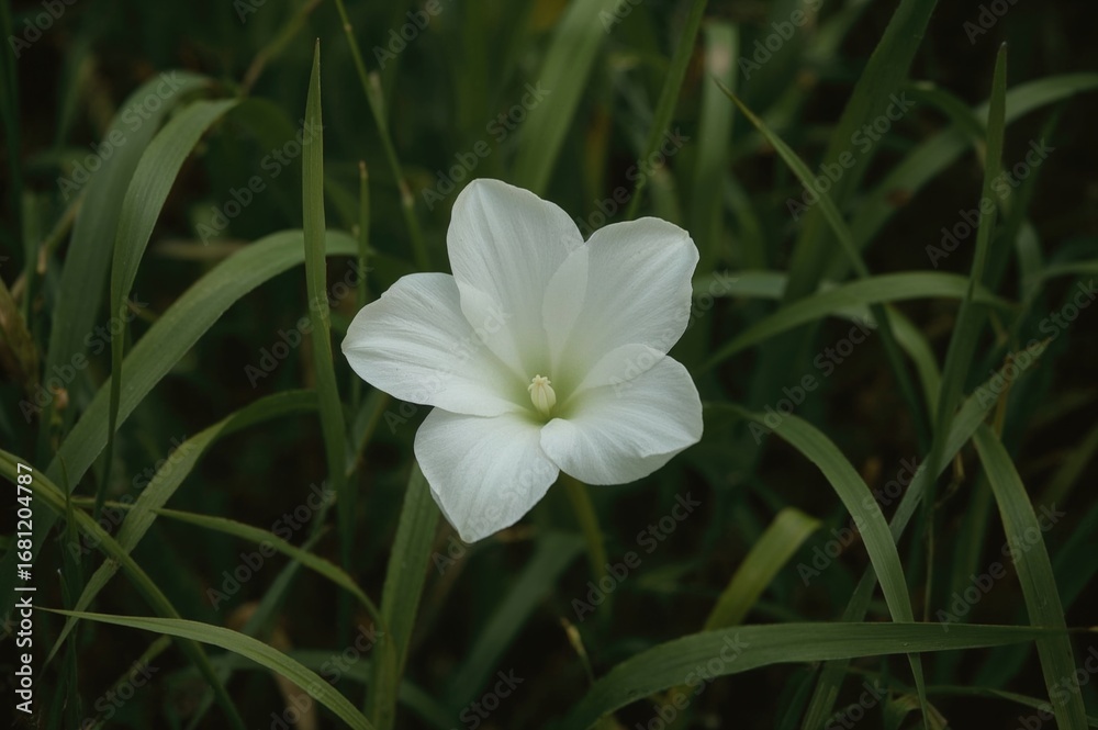 Obraz premium White flower of the taro plant blooming in the garden