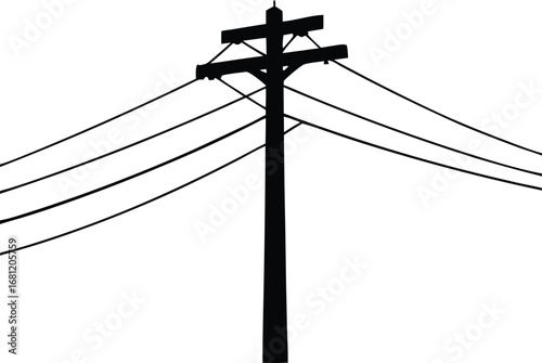 electric wire pole silhouette vector illustration
