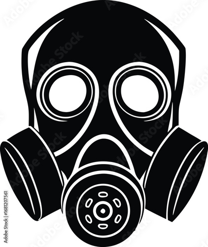 gas mask silhouette vector illustration
