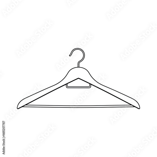 Vector illustration of clothing hanger for garment storage and organization