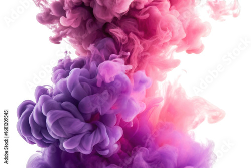 Pink and purple smoke cloud abstract isolated on transparent background