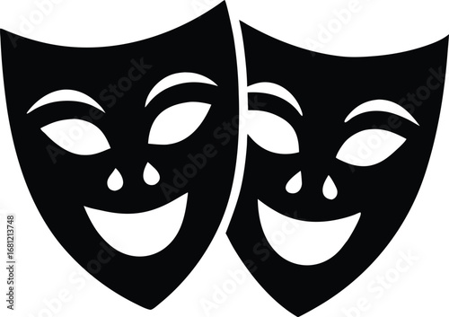 theatrical mask faces vector design

