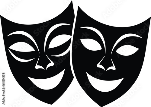 drama comedy tragedy masks vector art
