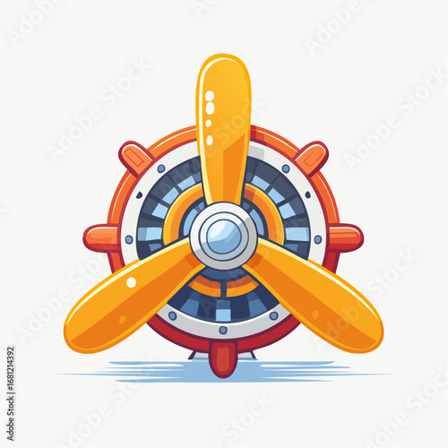 Pixel Art Vintage Airplane Propeller