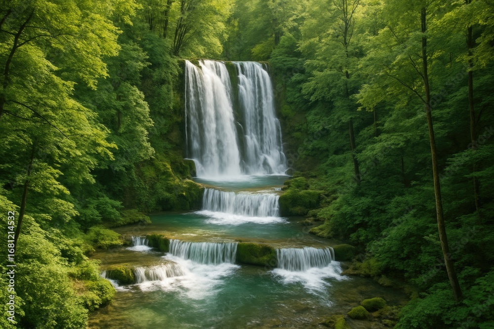 Obraz premium A magnificent waterfall showcasing the splendor of natural landscapes for outdoor enthusiasts