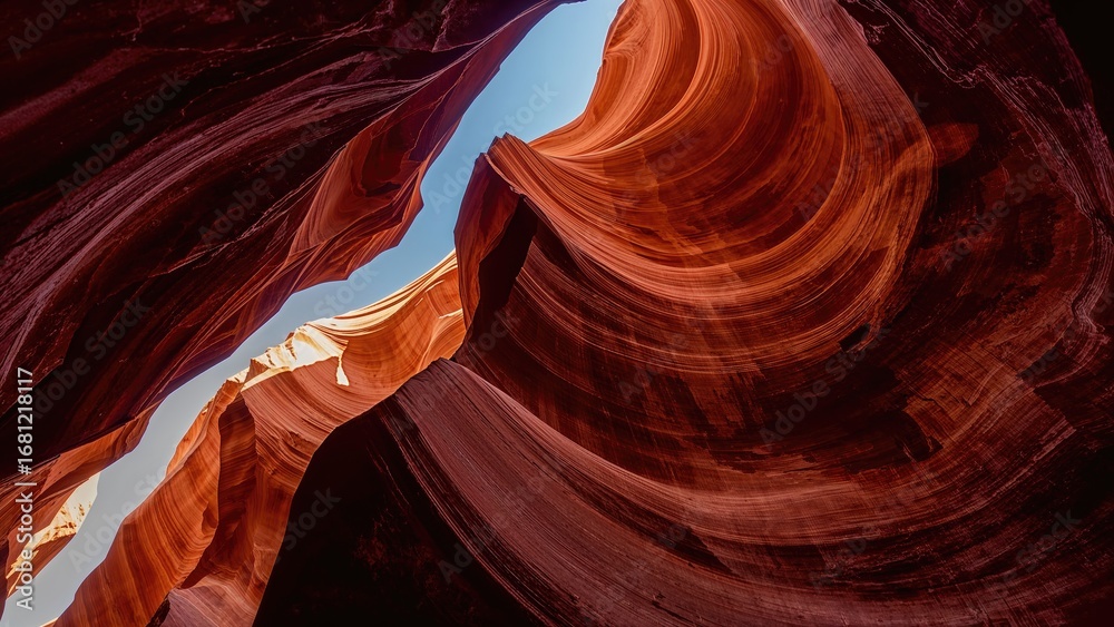 Obraz premium The interior perspective of a sculpted desert chasm