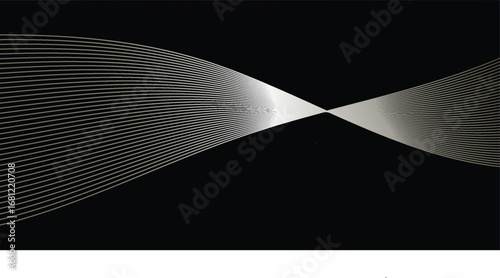 Minimal abstract depth illusion with flowing futuristic lines