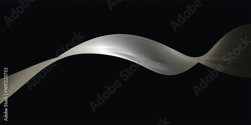 Minimal abstract depth illusion with flowing futuristic lines