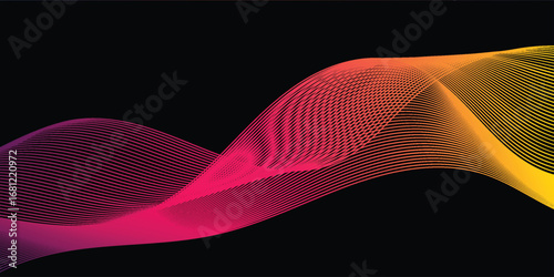Abstract modern wave background with smooth dimensional depth