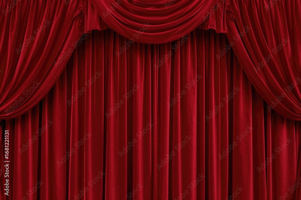 Fototapeta premium The crimson drape inside the auditorium