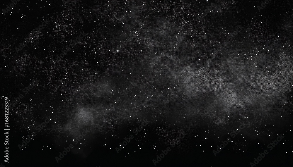 Fototapeta premium a black background with white dots and lines a dark sky full of stars a dark starry night sky a grungy texture overlay in the top left corner a grungy dark space between the corners a grainy and