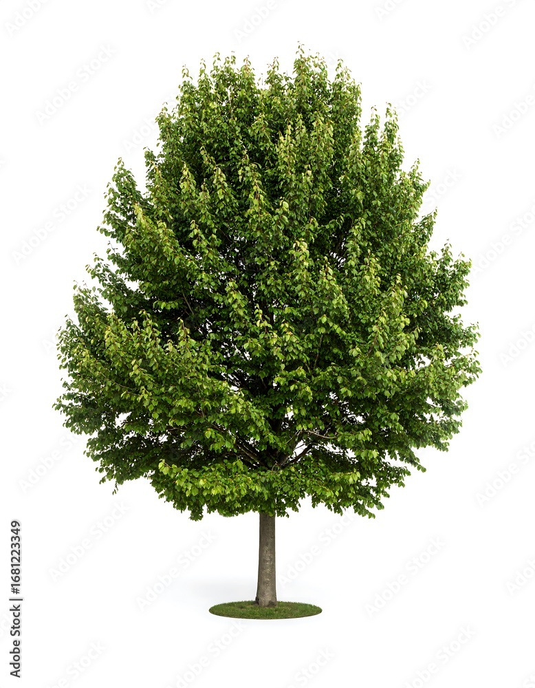 Fototapeta premium Green tree against white