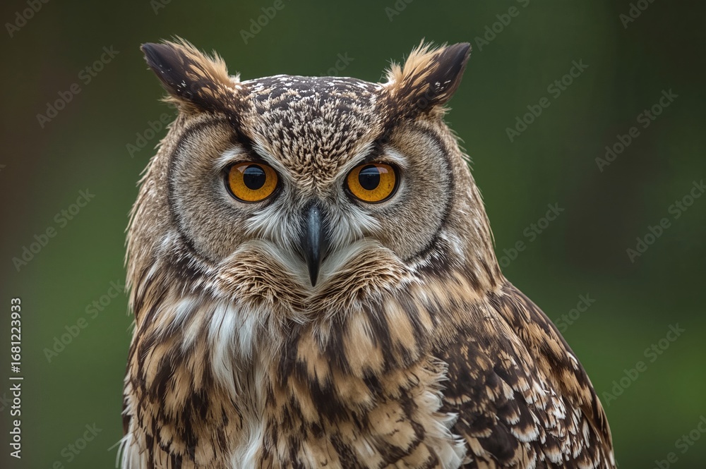 Fototapeta premium A species of owl commonly seen across the Eurasian region is the Eurasian eagle owl.