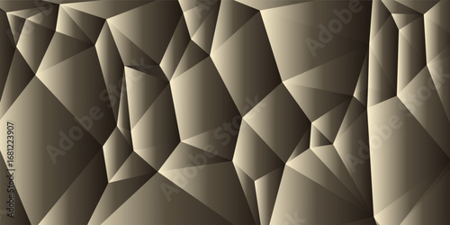 Abstract 3d rendering of triangulated surface. Modern background. Futuristic polygonal shape. Low poly minimalistic design for poster, cover, branding, banner, placard.
