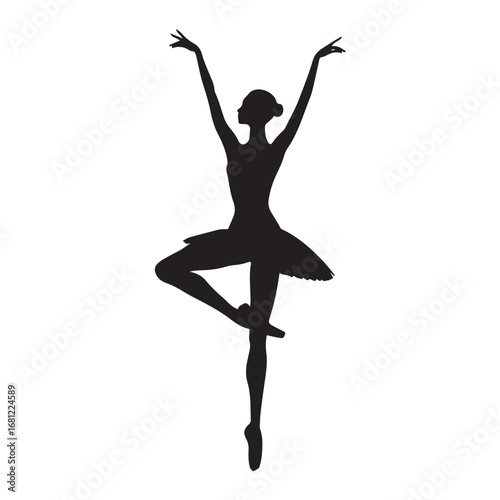 Graceful dancer performing a dynamic pose silhouette