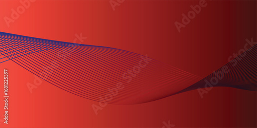 Abstract depth illusion with flowing wave form perspective