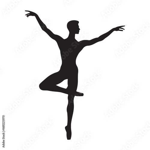 Dynamic dancer silhouette in motion