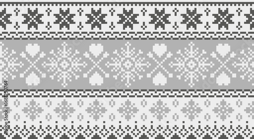 Winter Christmas knitted pattern. Traditional knitting and embroidery. vector illustration background.
